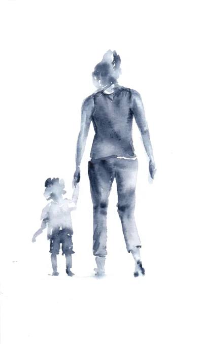 Mother and Son Monochrome